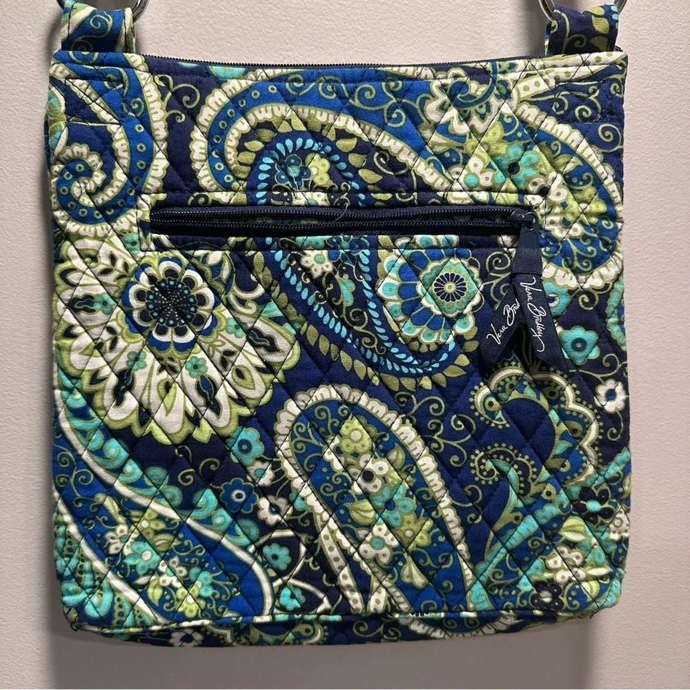 Vera Bradley Rhythm & Blues Aqua Green Hipster Crossbody Bag Retired Paisley EUC